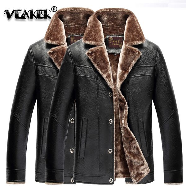 veaker 2019 new man's pu velvet thickening overcoat square collar winter jacket male fashion thermal business causal overcoat, Black
veaker 2019 new man's pu velvet thickening overcoat square collar winter jacket male fashion thermal business causal overcoat, Black