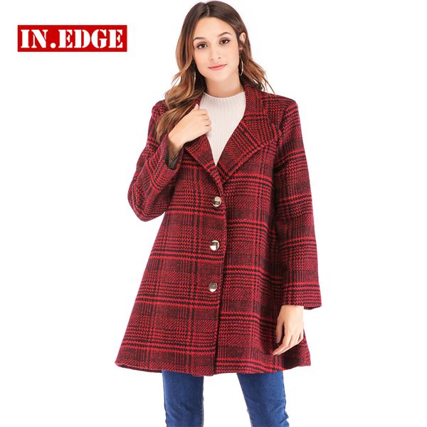 elegant warm plaid tweed jacket coat women loose wool blends turn down collar long outerwear female single breasted ceket winter, Black
elegant warm plaid tweed jacket coat women loose wool blends turn down collar long outerwear female single breasted ceket winter, Black