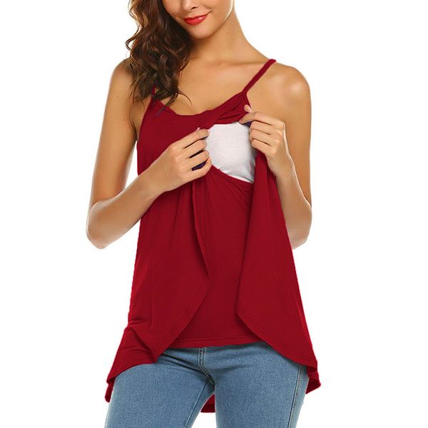 women maternity blouse nursing wrap sleeveless double layer solid cami tank casual pregnancy breastfeeding clothes c140#, White
women maternity blouse nursing wrap sleeveless double layer solid cami tank casual pregnancy breastfeeding clothes c140#, White