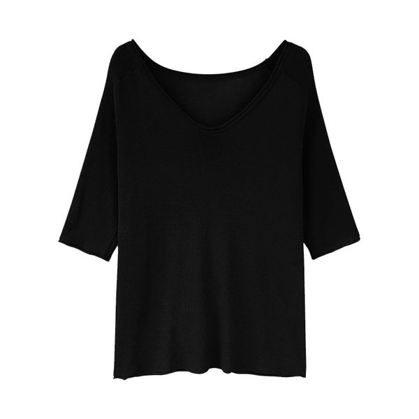 korean style spring summer new solid color simple thin knit white/ black color loose half sleeve sweater women clothes
korean style spring summer new solid color simple thin knit white/ black color loose half sleeve sweater women clothes