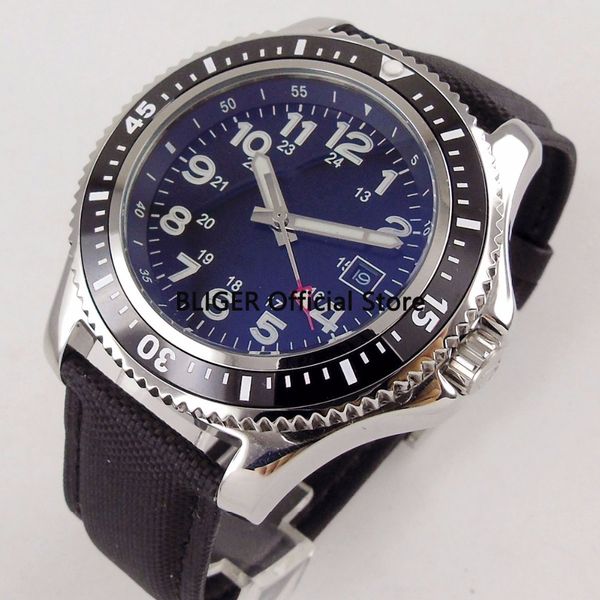 sport 44mm bliger black big dial men's wrist watch black ceramic bezel luminous marks miyota automatic movement watch, Slivery;brown
sport 44mm bliger black big dial men's wrist watch black ceramic bezel luminous marks miyota automatic movement watch, Slivery;brown