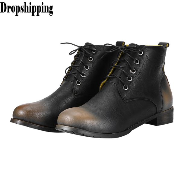 fashion couple large size british style men's boots soft leather buckle casual short boots resistant waterproof platform shoe, Black
fashion couple large size british style men's boots soft leather buckle casual short boots resistant waterproof platform shoe, Black
