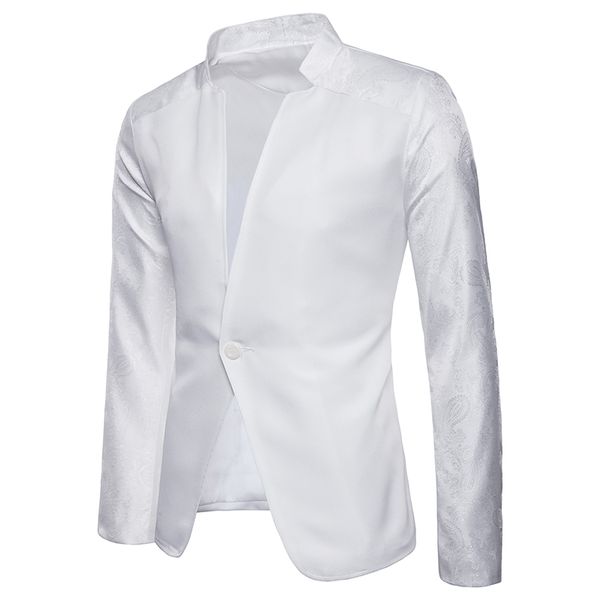 men fashion embroidery suit coat regular serge blazer one button lapels business & casual jacket, White;black
men fashion embroidery suit coat regular serge blazer one button lapels business & casual jacket, White;black