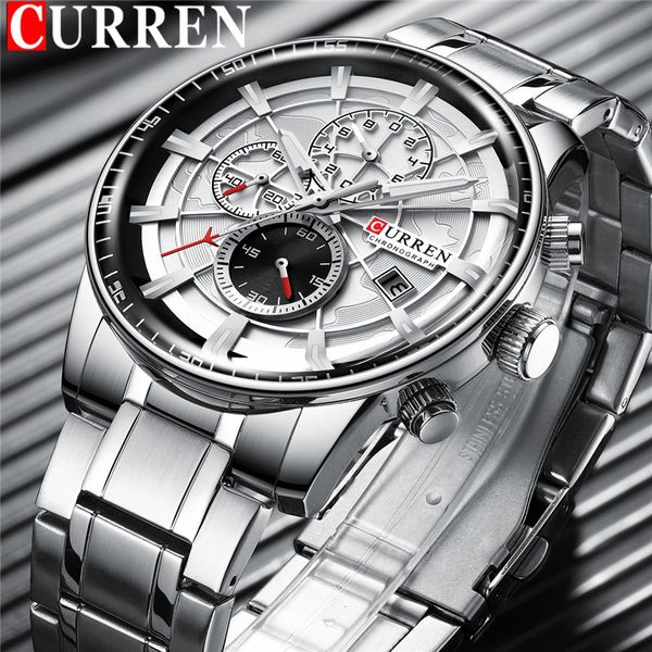 curren man wristwatch business chronograph men watch white stainless steel date sport male clock 8362, Slivery;brown
curren man wristwatch business chronograph men watch white stainless steel date sport male clock 8362, Slivery;brown