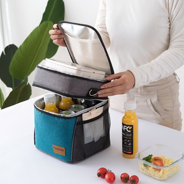 oxford cloth double cooler bag insulation organizer drink cold lunch bag aluminum film ice pack picnic container
oxford cloth double cooler bag insulation organizer drink cold lunch bag aluminum film ice pack picnic container