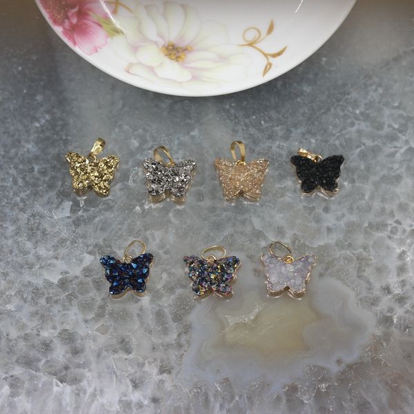 7 color choice,fashion butterfly earrings charms,quartz druzy,titanium agates drusy geode pendant necklace jewelry, Bronze;silver
7 color choice,fashion butterfly earrings charms,quartz druzy,titanium agates drusy geode pendant necklace jewelry, Bronze;silver
