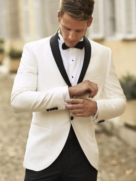 anniebritney ivory slim fit men suit with black shawl lapel 2 piece groom wedding tuxedo tailor made men prom wedding suit set, White;black
anniebritney ivory slim fit men suit with black shawl lapel 2 piece groom wedding tuxedo tailor made men prom wedding suit set, White;black