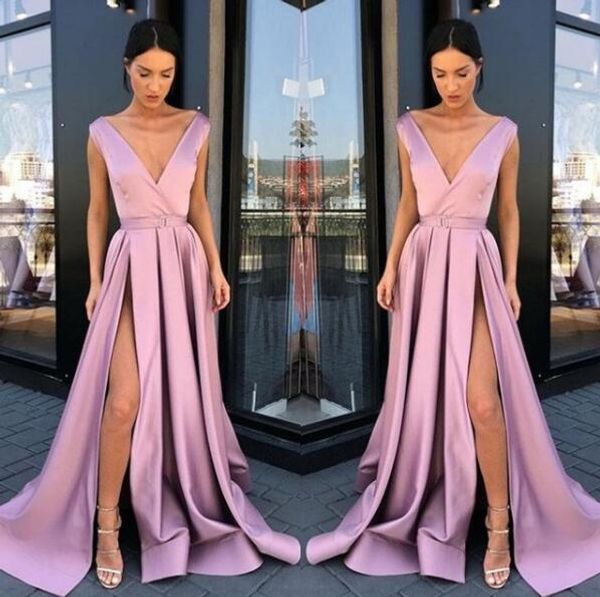 pink satin a line long prom dresses 2019 new split black girls prom dresses party evening gowns
pink satin a line long prom dresses 2019 new split black girls prom dresses party evening gowns