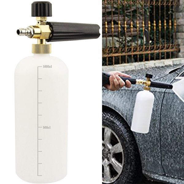 adjustable snow foam lance with 1/4" quick connector generator foam cannon 1 liter bottle for pressure washer gun high pressure
adjustable snow foam lance with 1/4" quick connector generator foam cannon 1 liter bottle for pressure washer gun high pressure