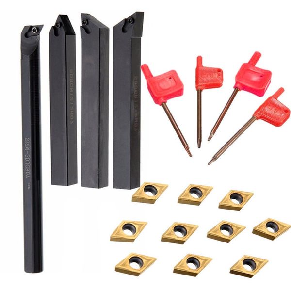 10pcs carbide insert blades with 4 pcs sclcr boring bar tool holder with 4pcs wrenches for lathe turning tools dcmt0702
10pcs carbide insert blades with 4 pcs sclcr boring bar tool holder with 4pcs wrenches for lathe turning tools dcmt0702