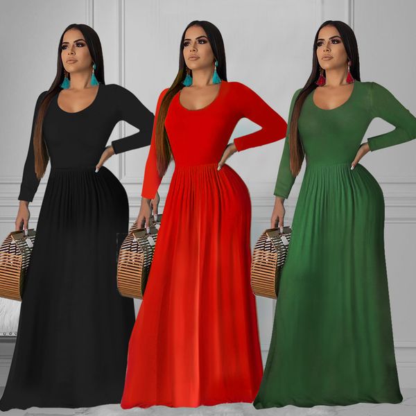 solid color womens designer long dress fashion long sleeve crew neck dresses ladies maxi dress, Black;gray
solid color womens designer long dress fashion long sleeve crew neck dresses ladies maxi dress, Black;gray