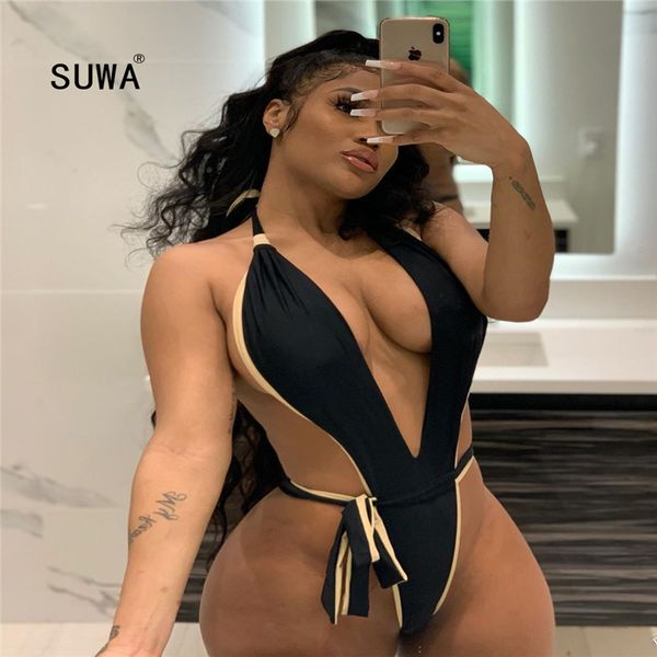 summer women's black one piece bodysuit beach backless deep v neck swimsuit bikini catsuit femme bathing suit monokini, Black;white
summer women's black one piece bodysuit beach backless deep v neck swimsuit bikini catsuit femme bathing suit monokini, Black;white