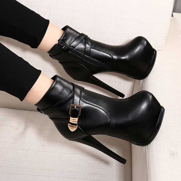 15cm super high-heel short boots model catwalk womens boots korean stiletto waterproof platform ankle womens shoes, Black
15cm super high-heel short boots model catwalk womens boots korean stiletto waterproof platform ankle womens shoes, Black