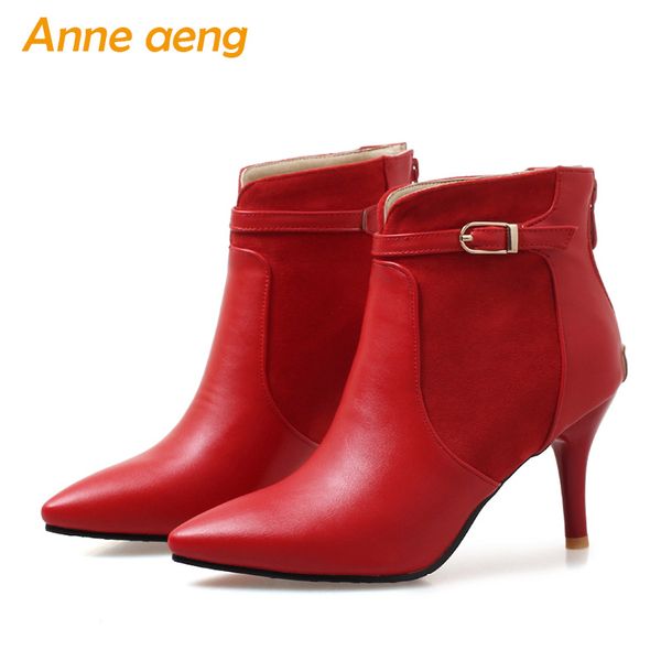 2019 new spring autumn women shoes high thin heels ladies ankle boots pointed toe elegent red woman office boots big size 33-46, Black
2019 new spring autumn women shoes high thin heels ladies ankle boots pointed toe elegent red woman office boots big size 33-46, Black