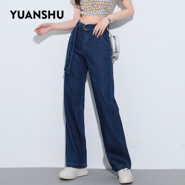 women's jeans yuanshu high waist women 2021 spring autumn wide leg motorcycle female cotton sashes ladies pant plus size, Blue
women's jeans yuanshu high waist women 2021 spring autumn wide leg motorcycle female cotton sashes ladies pant plus size, Blue
