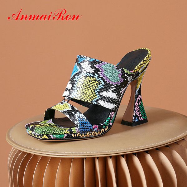 anmairon 2020 elegant slippers summer outside pu serpentine animal prints women shoes square high heels shallow women slides, Black
anmairon 2020 elegant slippers summer outside pu serpentine animal prints women shoes square high heels shallow women slides, Black
