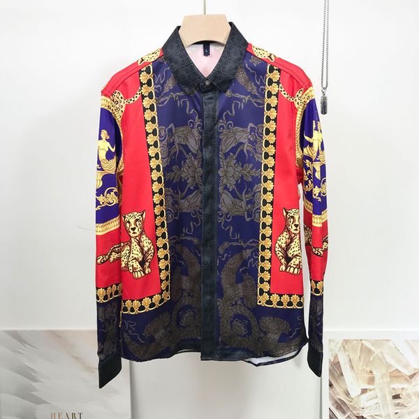 men's casual shirts red shirt baroque floral mens long sleeve luxury leopard print fashion slim fit button down prom, White;black
men's casual shirts red shirt baroque floral mens long sleeve luxury leopard print fashion slim fit button down prom, White;black