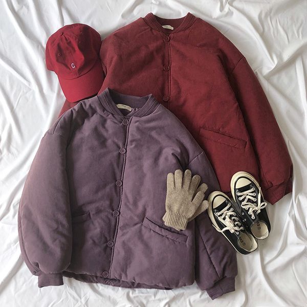 mooirue purple women parka long sleeve thickening cotton clip warm thick solid winter loose baseball coat, Black
mooirue purple women parka long sleeve thickening cotton clip warm thick solid winter loose baseball coat, Black