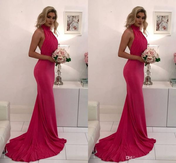 new fuschia prom dresses mermaid jewel neck backless sleeveless sweep train elegant evening formal dress robe de soiree custom, Black
new fuschia prom dresses mermaid jewel neck backless sleeveless sweep train elegant evening formal dress robe de soiree custom, Black