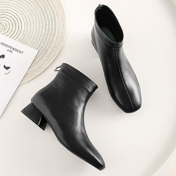 european and american spring autumn boots personality fashionable simple comfortable zipper round head middle heel women's boots, Black
european and american spring autumn boots personality fashionable simple comfortable zipper round head middle heel women's boots, Black