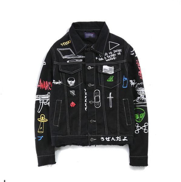 new mens jeans jacket men streets 2020 doodle denim coat male motorbike jean coat jackets hip hop outwear men clothing, Black;brown
new mens jeans jacket men streets 2020 doodle denim coat male motorbike jean coat jackets hip hop outwear men clothing, Black;brown