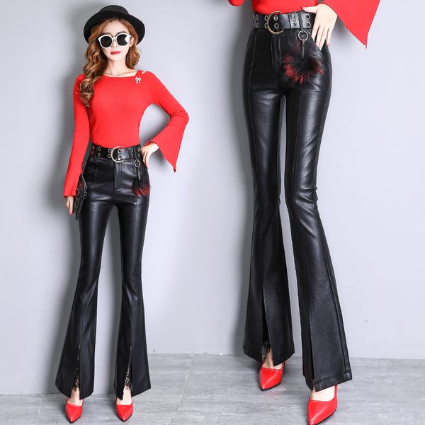 2020 new fashion streetwear pu wide leg for women high waist lace up pants leather female trousers black color lady pant, Black;white
2020 new fashion streetwear pu wide leg for women high waist lace up pants leather female trousers black color lady pant, Black;white