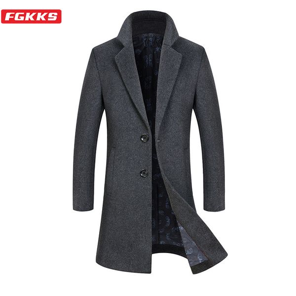 fgkks brand men wool blends coats autumn winter new solid color men's wool coats luxurious blends coat male, Black
fgkks brand men wool blends coats autumn winter new solid color men's wool coats luxurious blends coat male, Black