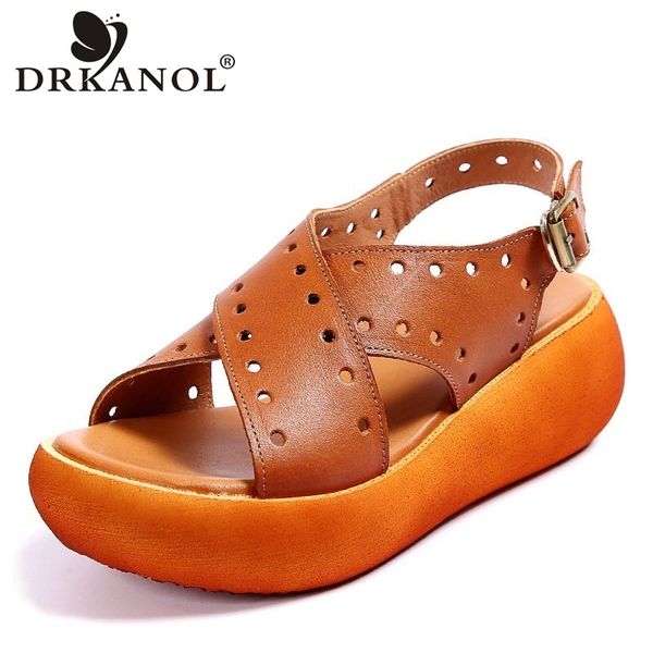 drkanol 2020 summer women wedges sandals 100% genuine leather casual platform sandals woman round hole peep toe slingback shoes, Black
drkanol 2020 summer women wedges sandals 100% genuine leather casual platform sandals woman round hole peep toe slingback shoes, Black