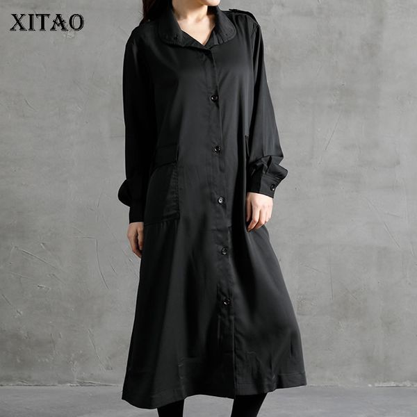 xitao bandage pleated trench single breast small fresh full sleeve pocket 2020 spring elegant loose style coat dmy3771, Tan;black
xitao bandage pleated trench single breast small fresh full sleeve pocket 2020 spring elegant loose style coat dmy3771, Tan;black