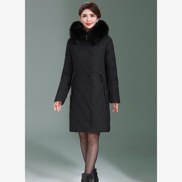 long slim hooded winter coat duck cotton warm oversize cotton heavy jacket thick padded parkas outwear coat, Black
long slim hooded winter coat duck cotton warm oversize cotton heavy jacket thick padded parkas outwear coat, Black