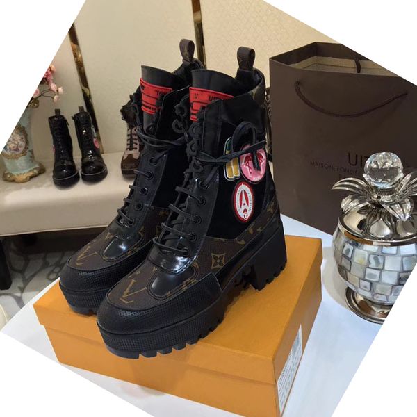 fashion luxury women's printed leather star trails lace ankle boots elegant ladies side zipper chunky heel rubber outsole brown boots 1, Black
fashion luxury women's printed leather star trails lace ankle boots elegant ladies side zipper chunky heel rubber outsole brown boots 1, Black