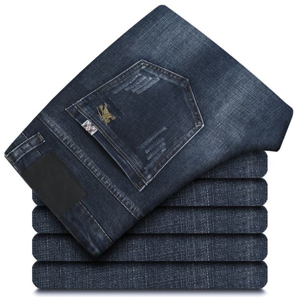 mens designer thick business straight jeans elastic loosejjon, Blue
mens designer thick business straight jeans elastic loosejjon, Blue