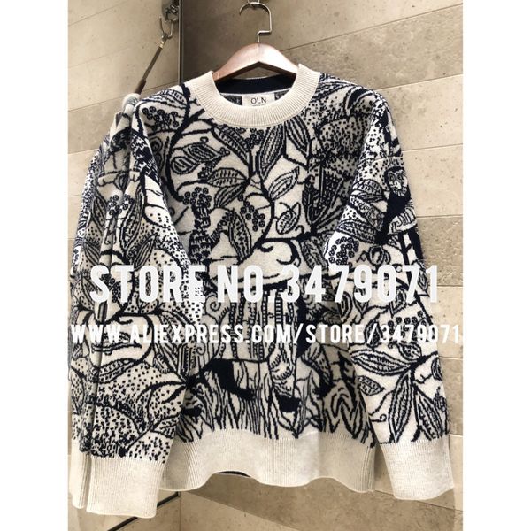 2019 early spring sketch pattern delicate embroidery headband cashmere blended sweater casual long-sleeved sweater, White;black
2019 early spring sketch pattern delicate embroidery headband cashmere blended sweater casual long-sleeved sweater, White;black