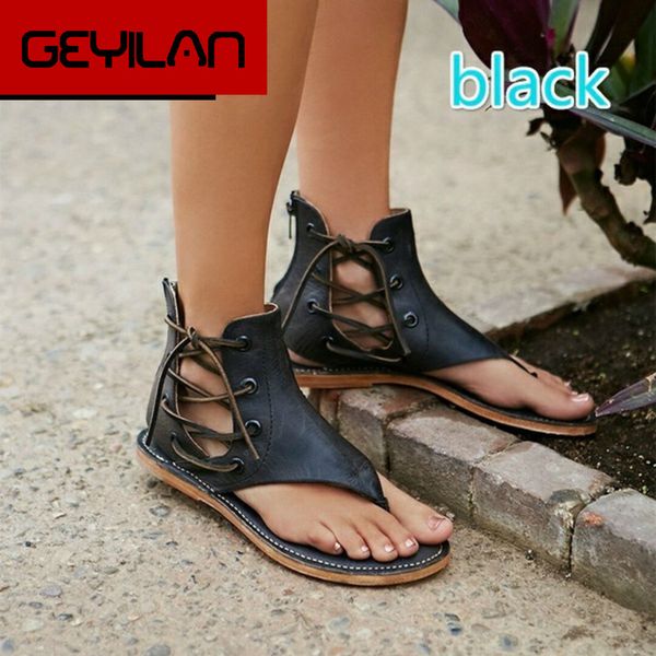 leather women sandals flats shoes summer casual ladies shoes open toe cross-tied beach plus size women's slippers, Black
leather women sandals flats shoes summer casual ladies shoes open toe cross-tied beach plus size women's slippers, Black