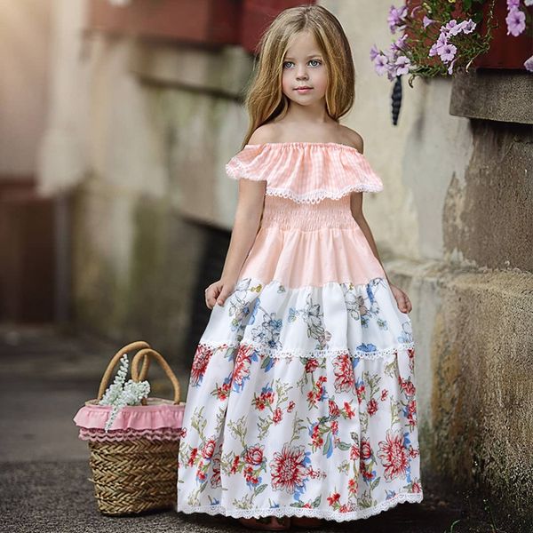 toddler girls party dress kids dresses for girls summer children elegant floral princess dress baby girl clothes 1 2 3 4 5 year, Red;yellow