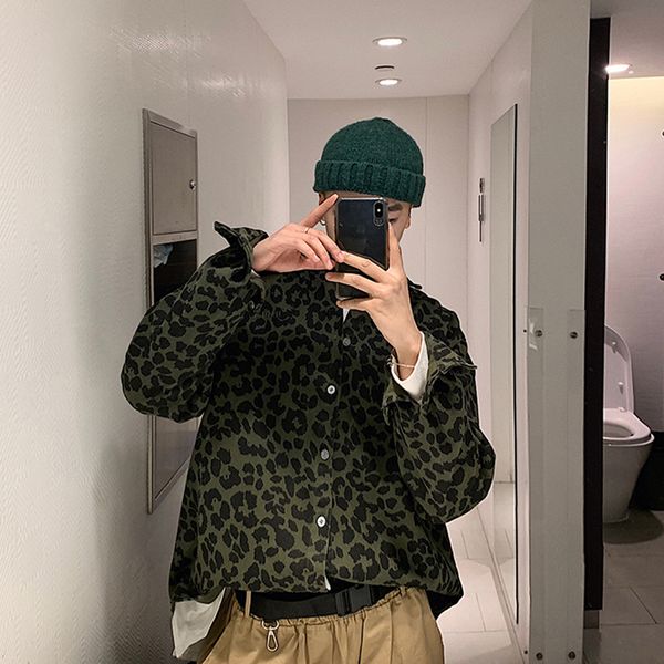 autumn new leopard shirt men fashion retro cotton casual shirt man streetwear wild hip hop loose long-sleeved male clothes, White;black 
autumn new leopard shirt men fashion retro cotton casual shirt man streetwear wild hip hop loose long-sleeved male clothes, White;black