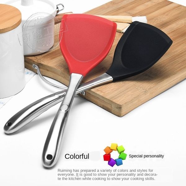 high temperature resistant stainless steel handle non-stick pan silicone spatula cooking silicone spatula protection flat bottom
high temperature resistant stainless steel handle non-stick pan silicone spatula cooking silicone spatula protection flat bottom