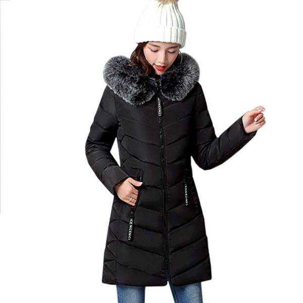 2018 fashion design womens jacket winter new fur collar hooded parkas women thick warm slim outerwear female long cotton coat126, Black
2018 fashion design womens jacket winter new fur collar hooded parkas women thick warm slim outerwear female long cotton coat126, Black