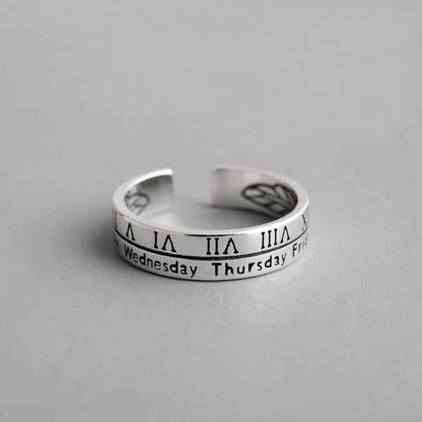 Jt270 japan korea 925 terling ilver ring retro rome digital week girl ring opening ring tudent ilver ornament, Silver
Jt270 japan korea 925 terling ilver ring retro rome digital week girl ring opening ring tudent ilver ornament, Silver