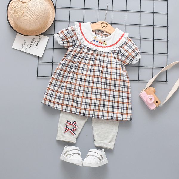 cute baby girl clothes fashion plaid print short sleeve dress with lace design+bottoms pants children clothes set, White
cute baby girl clothes fashion plaid print short sleeve dress with lace design+bottoms pants children clothes set, White