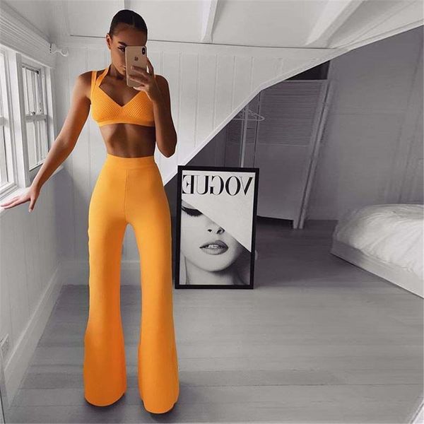 2019 new bandage women sets fashion evening party two piece set club summer suits strapless and long pants, White
2019 new bandage women sets fashion evening party two piece set club summer suits strapless and long pants, White