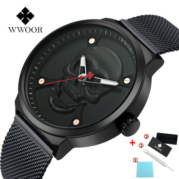 wwoor mans watch trend fashion stainless steel watch 3d carving black ghost skull quartz men's sports, Slivery;brown
wwoor mans watch trend fashion stainless steel watch 3d carving black ghost skull quartz men's sports, Slivery;brown