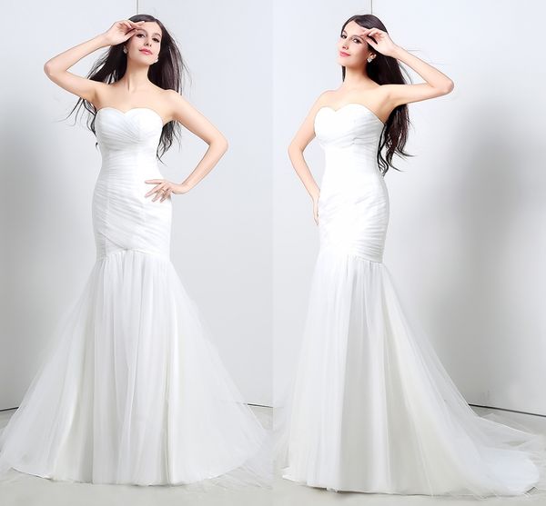 real image new arrived ruffle sweetheart mermaid long tulle wedding party bride dresses for women wedding dresses, White
real image new arrived ruffle sweetheart mermaid long tulle wedding party bride dresses for women wedding dresses, White