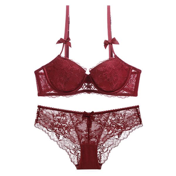 new bra lace bra briefs set half cup ultra -thin lace bras ladies 3/4 cup adjustable push up sets women lingerie, Red;black
new bra lace bra briefs set half cup ultra -thin lace bras ladies 3/4 cup adjustable push up sets women lingerie, Red;black