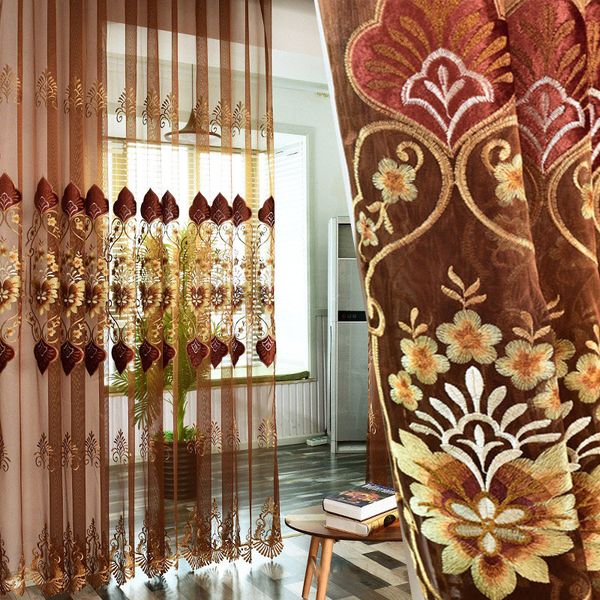 european embroidered tulle curtains coffee color window screening for living room sheer panel for bedroom balcony m139#4
european embroidered tulle curtains coffee color window screening for living room sheer panel for bedroom balcony m139#4