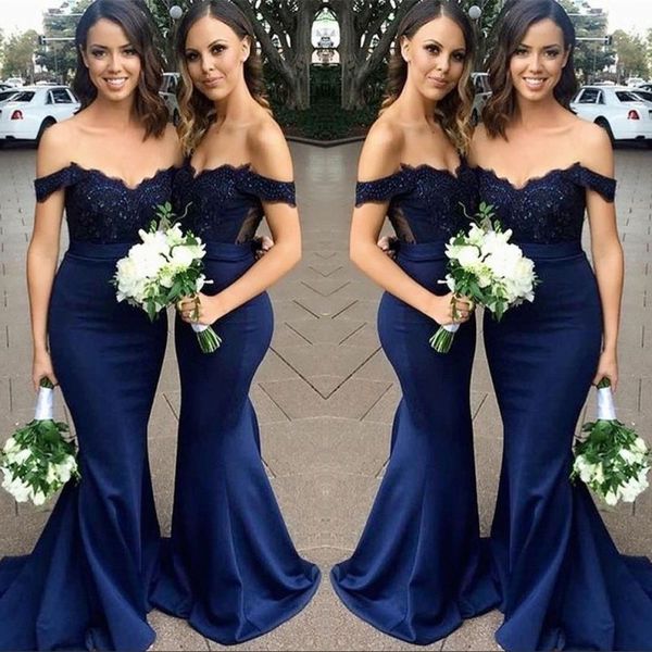new custom navy blue bridesmaid dresses off shoulder lace appliques mermaid wedding maid of honor wedding guest gown, White;pink
new custom navy blue bridesmaid dresses off shoulder lace appliques mermaid wedding maid of honor wedding guest gown, White;pink