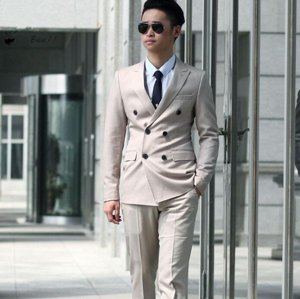 new men's slim tuxedo beach suits double-breasted bridegroom suits beige wedding party formal groom dress mens wedding suit, White;black
new men's slim tuxedo beach suits double-breasted bridegroom suits beige wedding party formal groom dress mens wedding suit, White;black