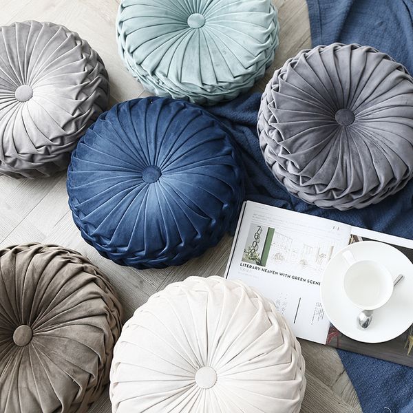 european velvet cushion round handmade throw pillow pleated wheel pumpkin seat cushion 38*11 cm
european velvet cushion round handmade throw pillow pleated wheel pumpkin seat cushion 38*11 cm