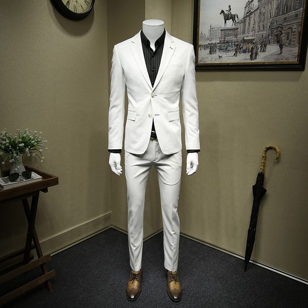 men suit simple white style suits men 2020 autumn winter spring mens suits with pants wedding for groom formal suit 56, White;black
men suit simple white style suits men 2020 autumn winter spring mens suits with pants wedding for groom formal suit 56, White;black