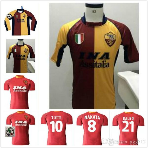 00 01 02 roma retro soccer jerseys totti football shirt 2000 2001 2002 batistuta jersey rome classic maillot de foot, Black;yellow
00 01 02 roma retro soccer jerseys totti football shirt 2000 2001 2002 batistuta jersey rome classic maillot de foot, Black;yellow